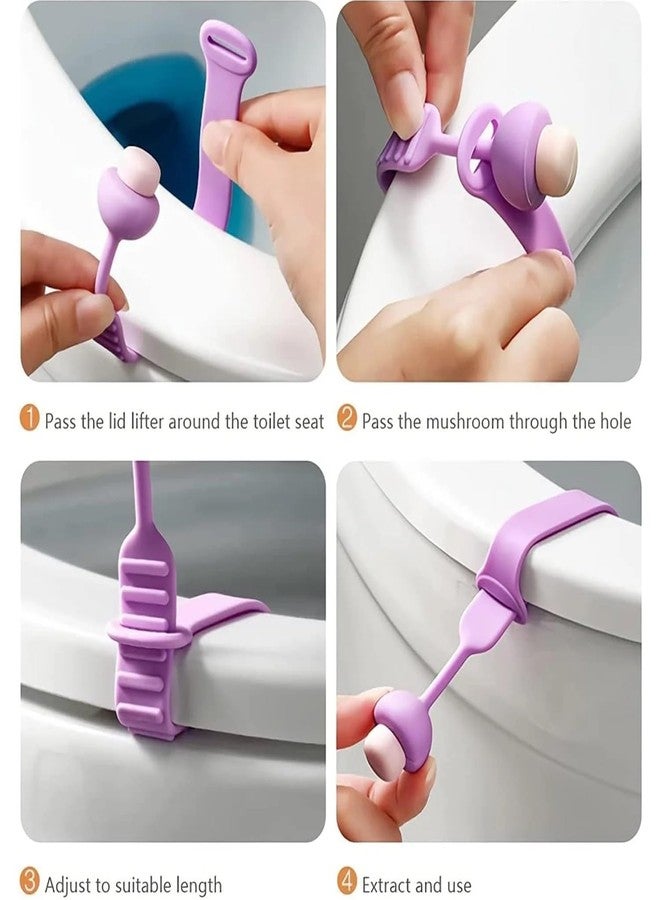 Newvent® 2Pcs Foldable Toilet Seat Lifter Lid | Bathroom Accessories Adjustable Silicone Toilet Lifter - Image 4